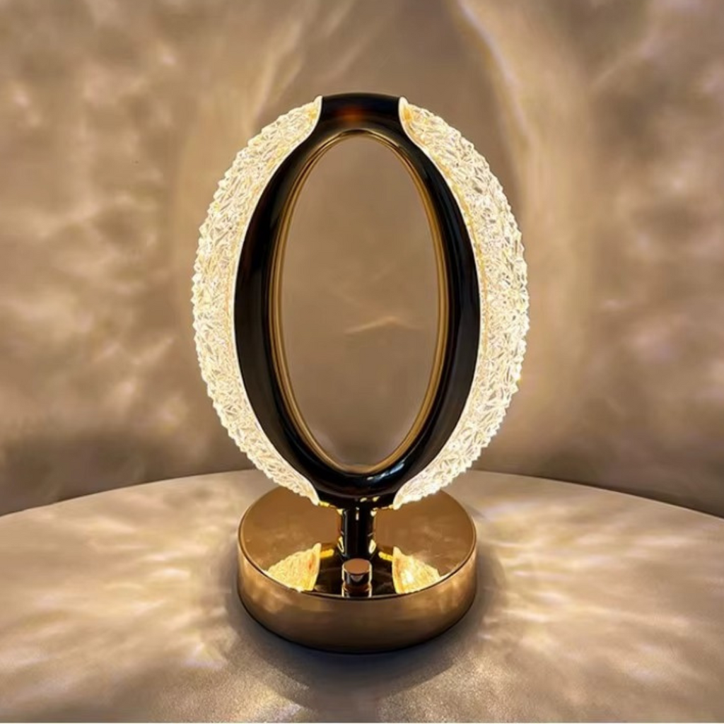 Luminária de Mesa Cristal LED 3 Cores Touch Sem Fio USB - LPD0010