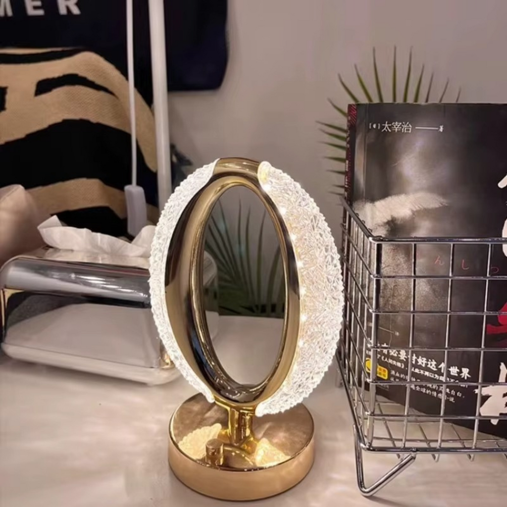 Luminária de Mesa Cristal LED 3 Cores Touch Sem Fio USB - LPD0010