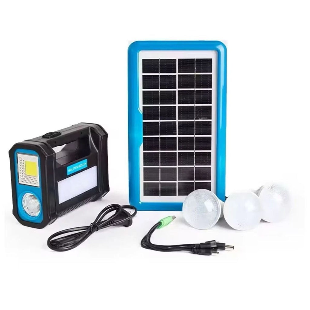 Kit Bateria Portátil com Painel Solar e 3 Lâmpadas LED Camping - FIA00005