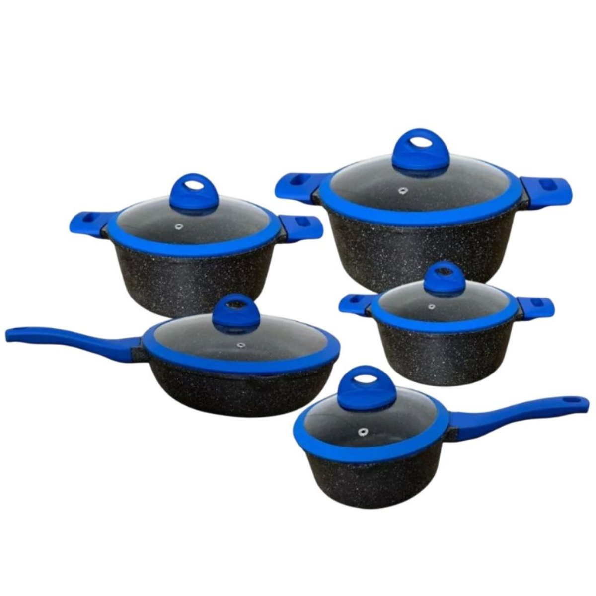 Jogo de Panelas 5 Peças Cerâmica Granito Antiaderente - CPN0004/8/9/IPJ00002