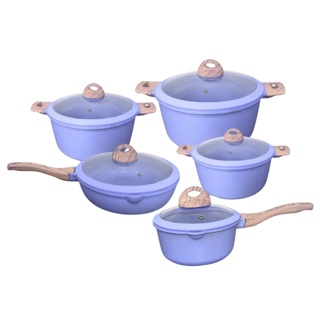 Jogo de Panelas 5 Peças Cerâmica Granito Antiaderente - CPN0004/8/9/IPJ00002