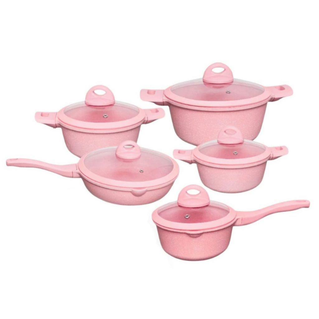 Jogo de Panelas 5 Peças Cerâmica Granito Antiaderente - CPN0004/8/9/IPJ00002