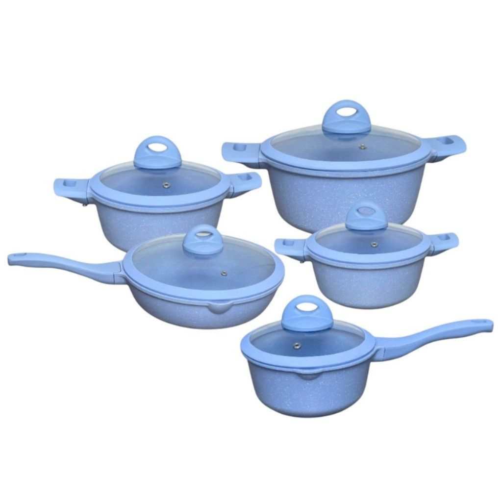 Jogo de Panelas 5 Peças Cerâmica Granito Antiaderente - CPN0004/8/9/IPJ00002