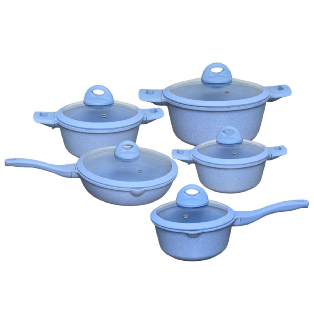 Jogo de Panelas 5 Peças Cerâmica Granito Antiaderente - CPN0004/8/9/IPJ00002