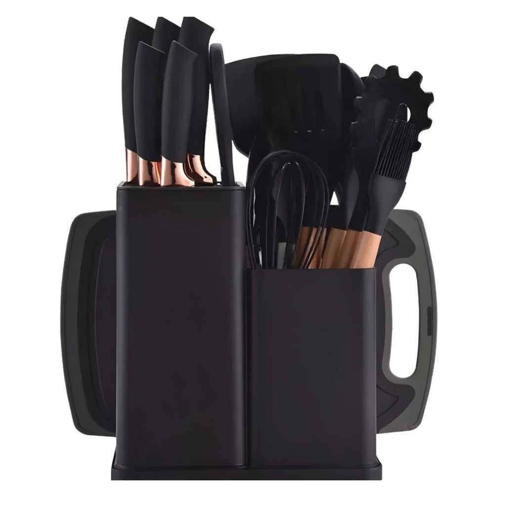 Kit Utensílios de Cozinha 19 Peças Silicone com Tábua - CSC00020