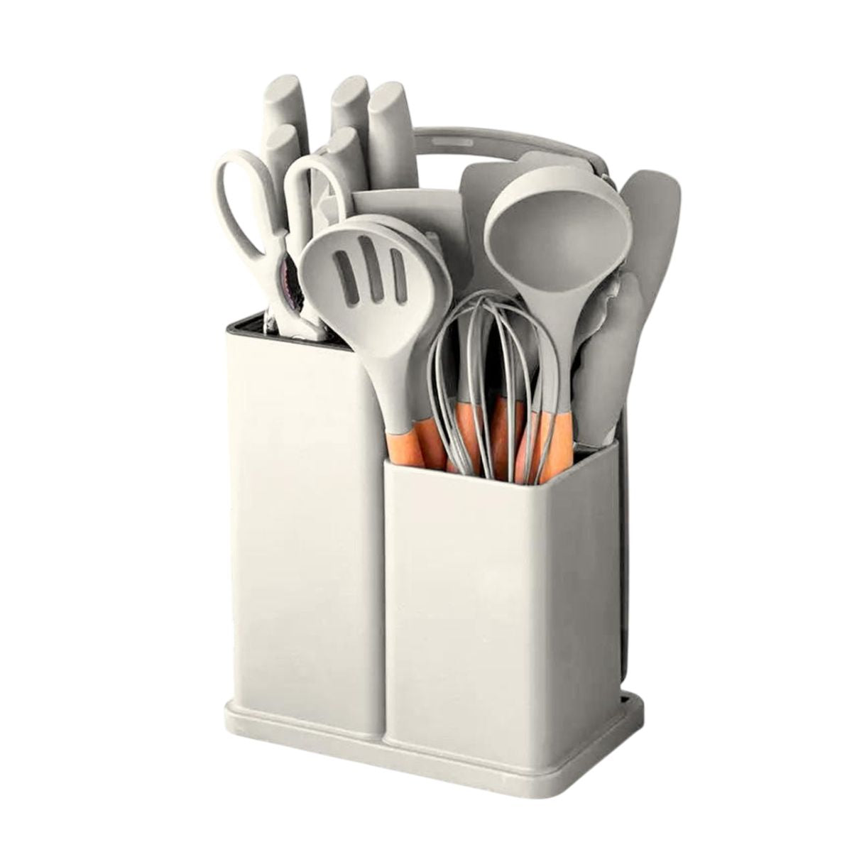 Kit Utensílios de Cozinha 19 Peças Silicone com Tábua - CSC00020