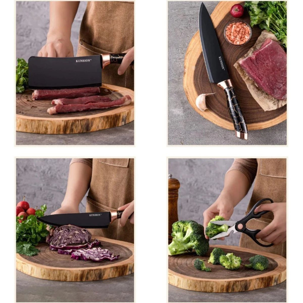 Jogo de Facas Inox Profissionais 8 Peças com Base Giratória - LCT0024/25/27