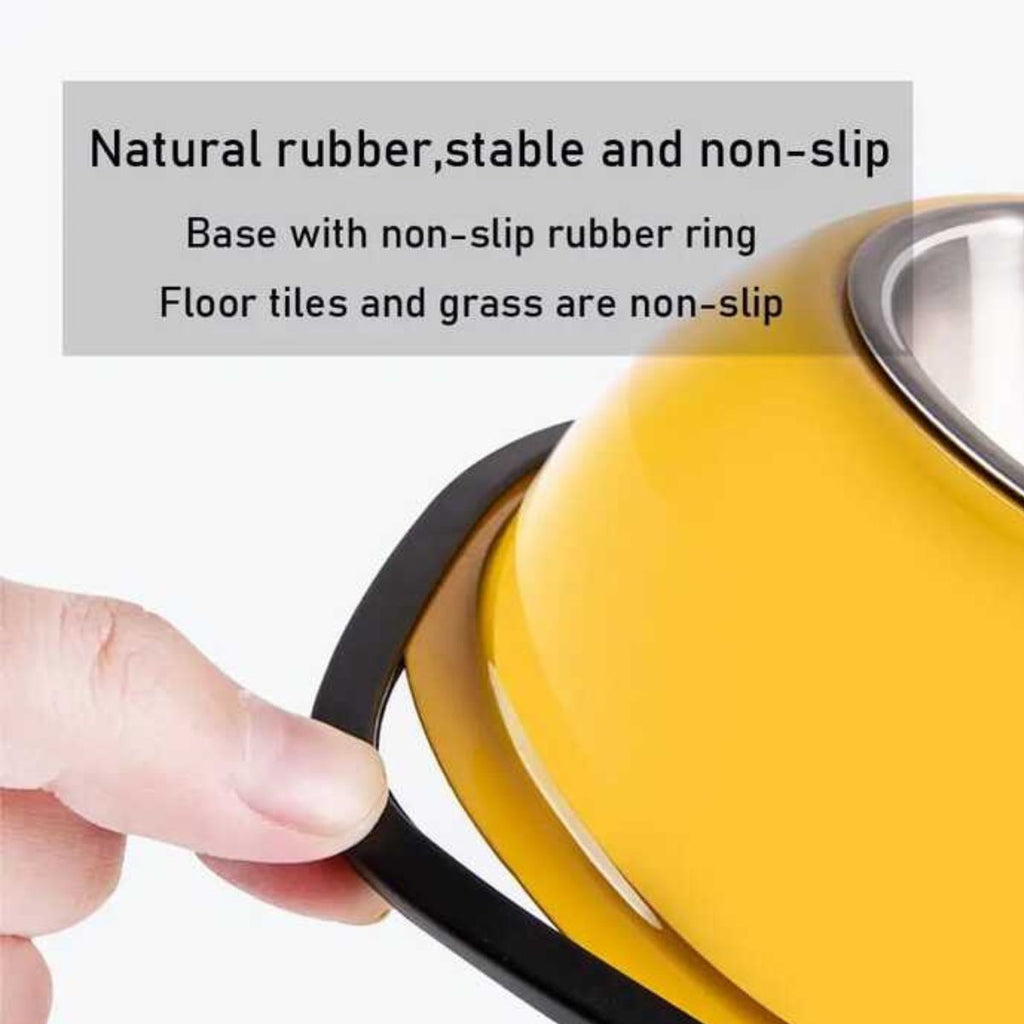 Comedouro Duplo Pet em Aço Inox com Suporte Antiderrapante Grande - XDX-GW01