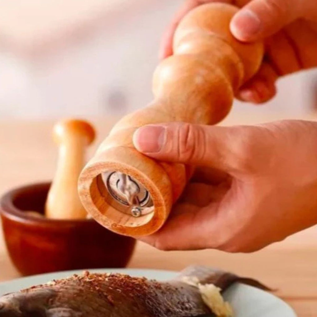 Moedores de Sal e Pimenta em Madeira Controle a Moagem - LH-002