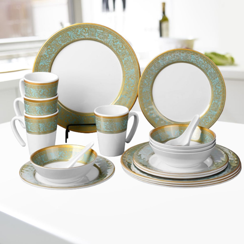 Aparelho de Jantar 20 Peças Melamina Marrom Estampado - IOA0039/40/41/42