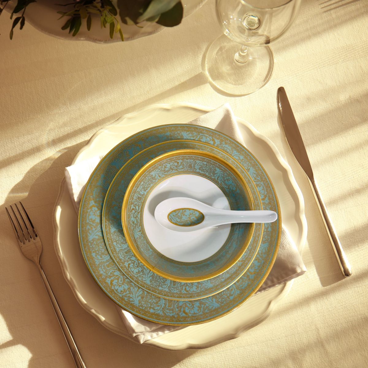 Aparelho de Jantar 20 Peças Melamina Marrom Estampado - IOA0039/40/41/42