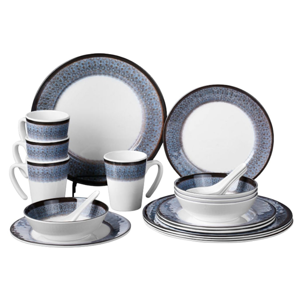 Aparelho de Jantar 20 Peças Melamina Marrom Estampado - IOA0039/40/41/42