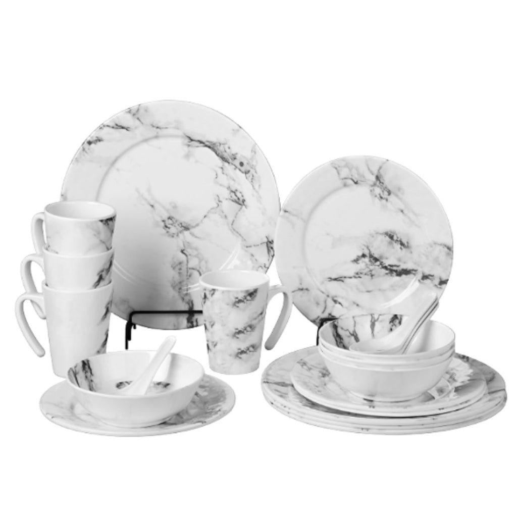 Aparelho de Jantar 20 Peças Melamina Marrom Estampado - IOA0039/40/41/42