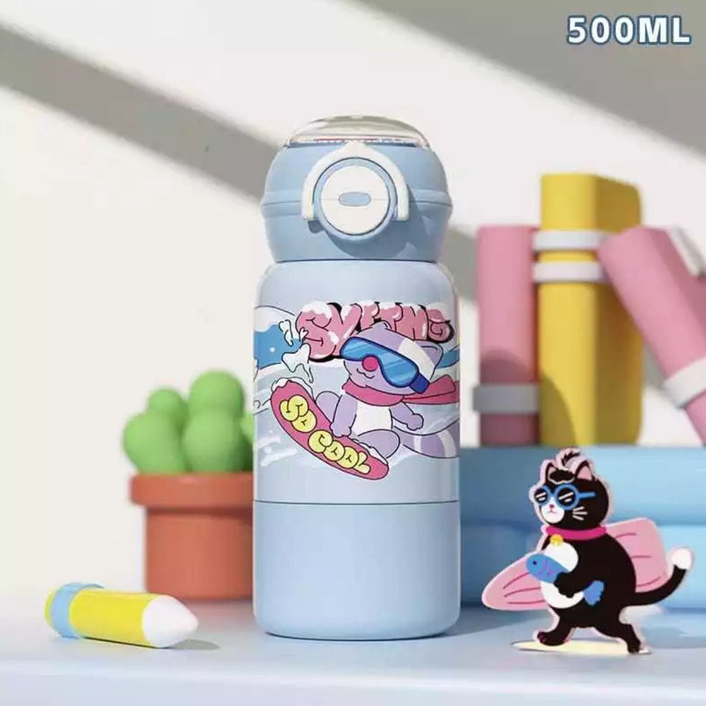 Garrafa Térmica Infantil Estampada Com Canudo 500ML - CGT4020
