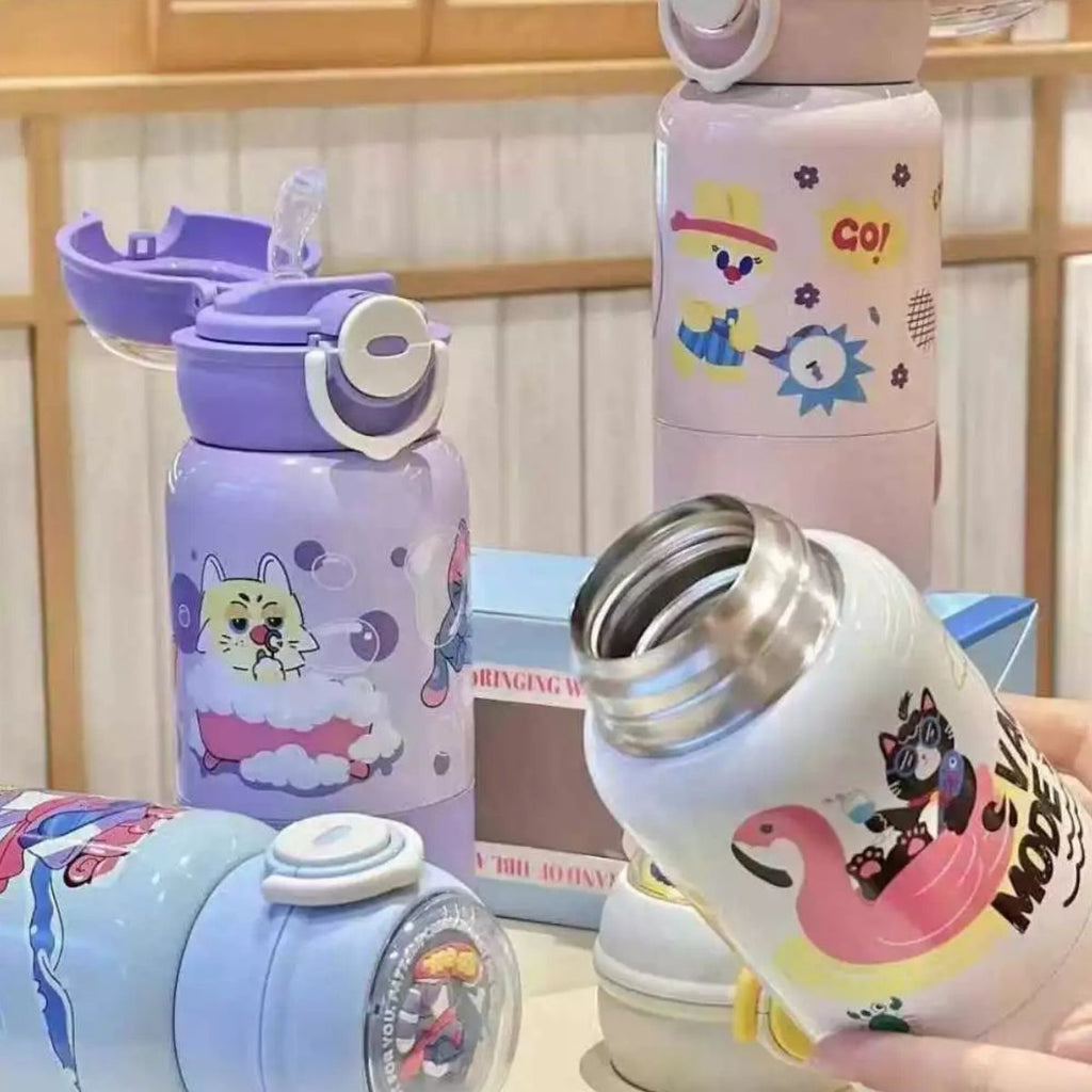 Garrafa Térmica Infantil Estampada Com Canudo 500ML - CGT4020