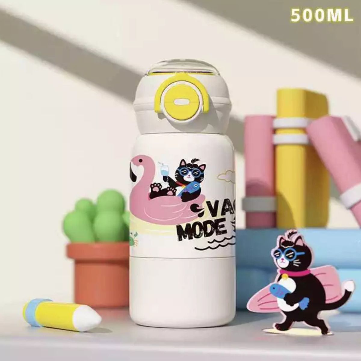 Garrafa Térmica Infantil Estampada Com Canudo 500ML - CGT4020