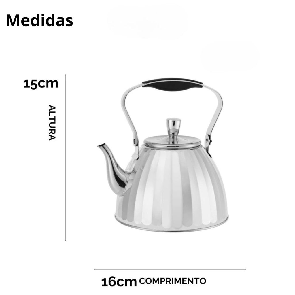 Chaleira Dourada Inox até 1,5L com Infusor Luxo Premium - IEC00001/2