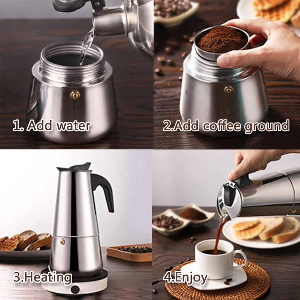 Cafeteira Italiana Inox com Alça Mimo Style para 9 Xícaras - XDX-915-10/11