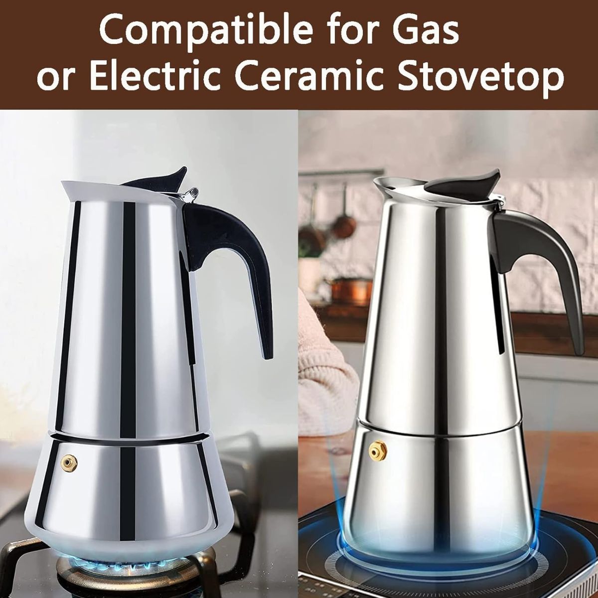 Cafeteira Italiana Inox com Alça Mimo Style para 9 Xícaras - XDX-915-10/11