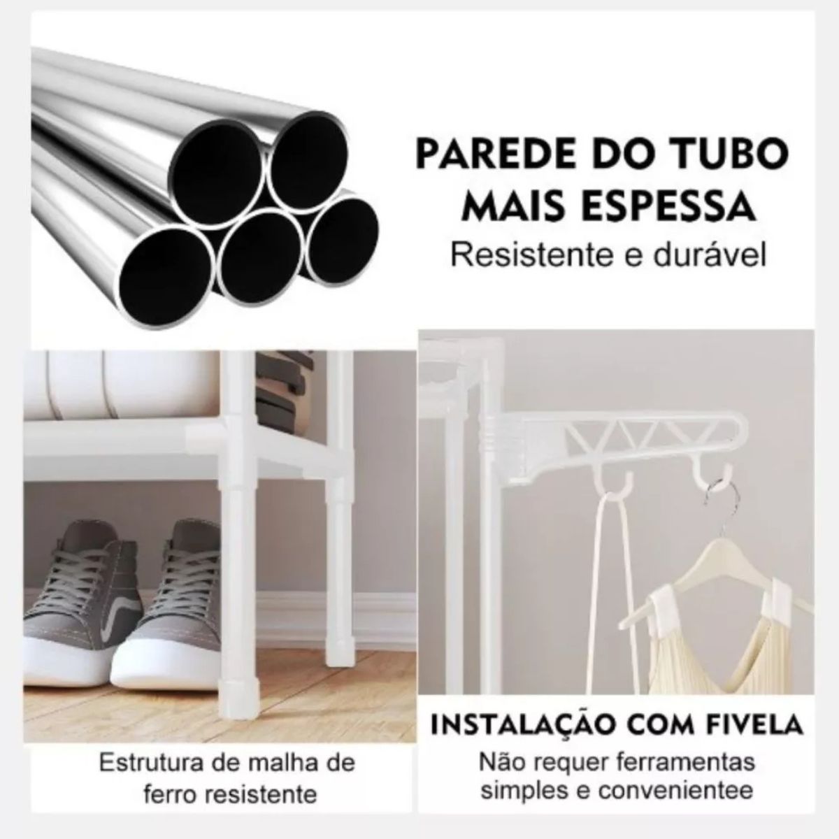 Organizador de Roupa Desmontável 3 Colunas para Closet - FOA00001