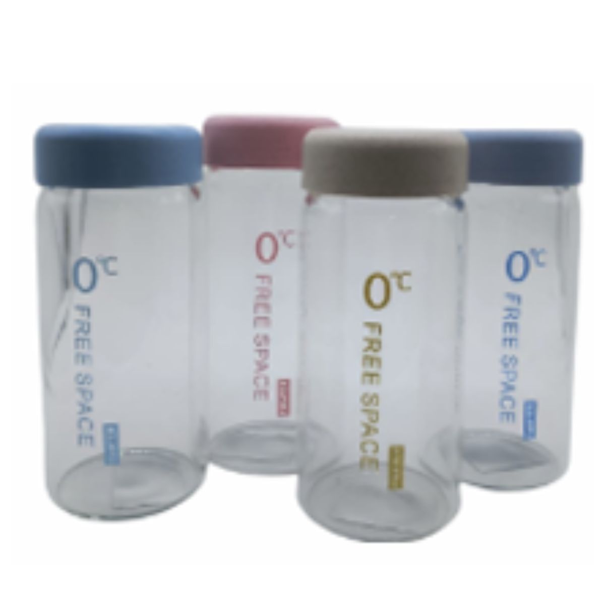Copo de Vidro 260ml com Tampa Colorida e Estampa Moderna - YJ-617