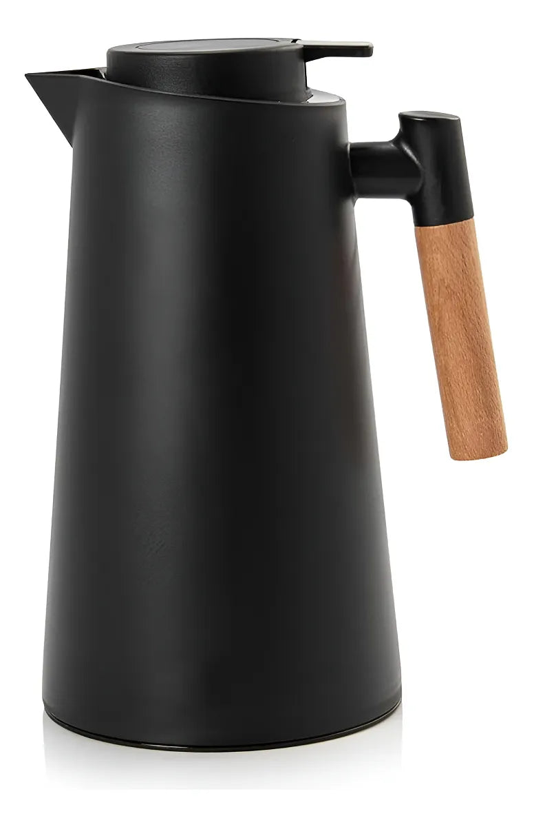 Garrafa Térmica de Café Preta com Cabo de Bambu 1L - IOD00053-PT