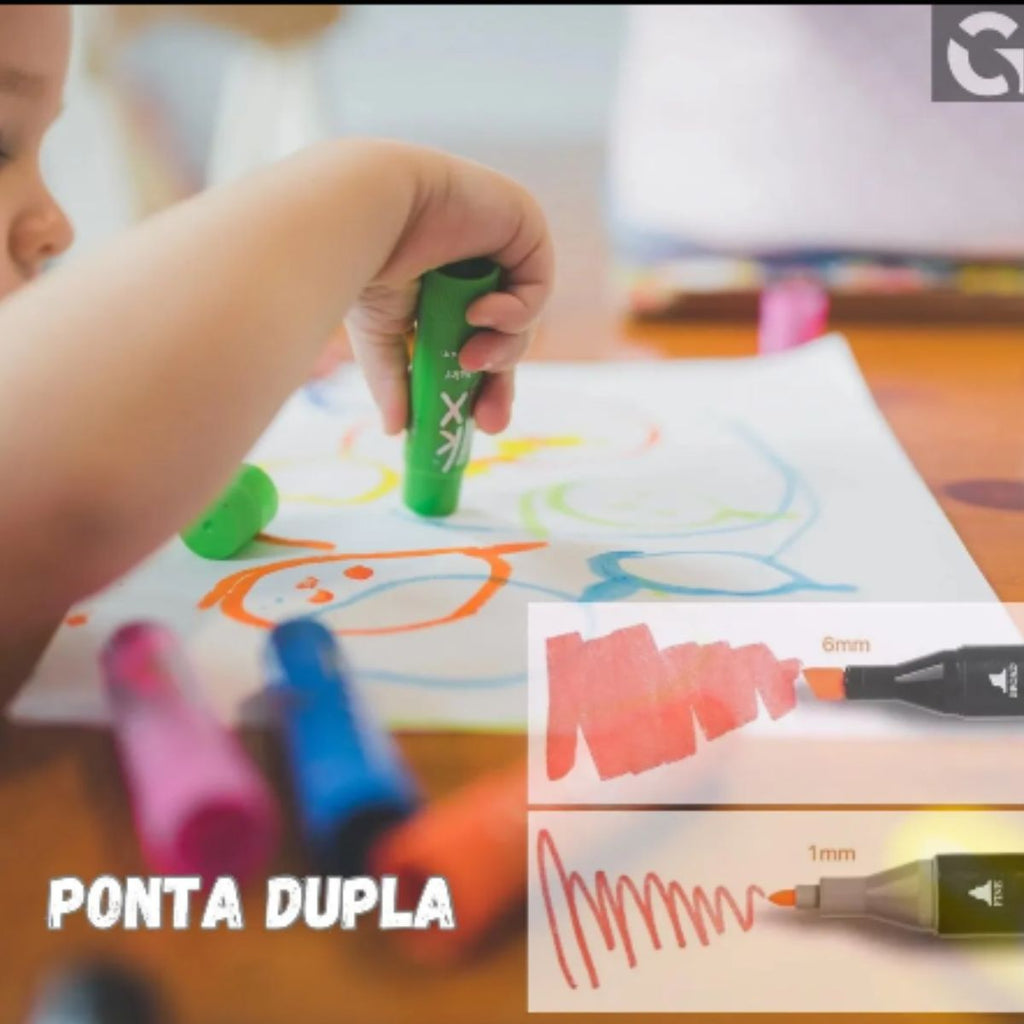 Kit Canetinhas Touch 36 Cores com Ponta Dupla e Estojo - MCA00002