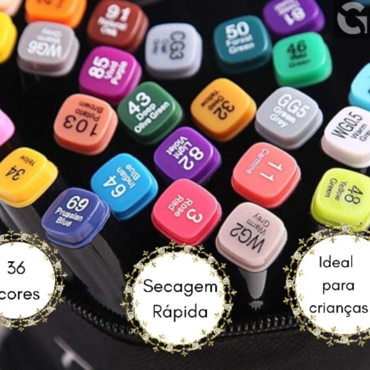Kit Canetinhas Touch 36 Cores com Ponta Dupla e Estojo - MCA00002