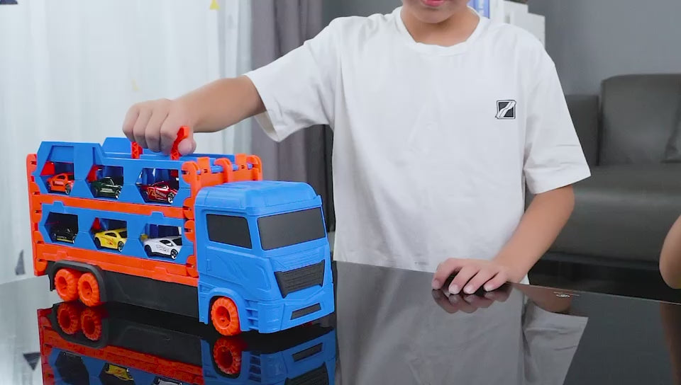 Caminhão Cegonha 6 Carrinhos Vira Pista 1,64m Infantil - TW880-4