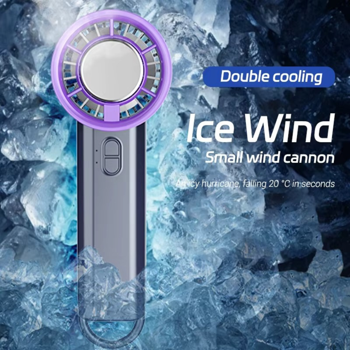 Mini Ventilador Portátil com Refrigeração a Gelo 10W 6cm - VTX0001/50