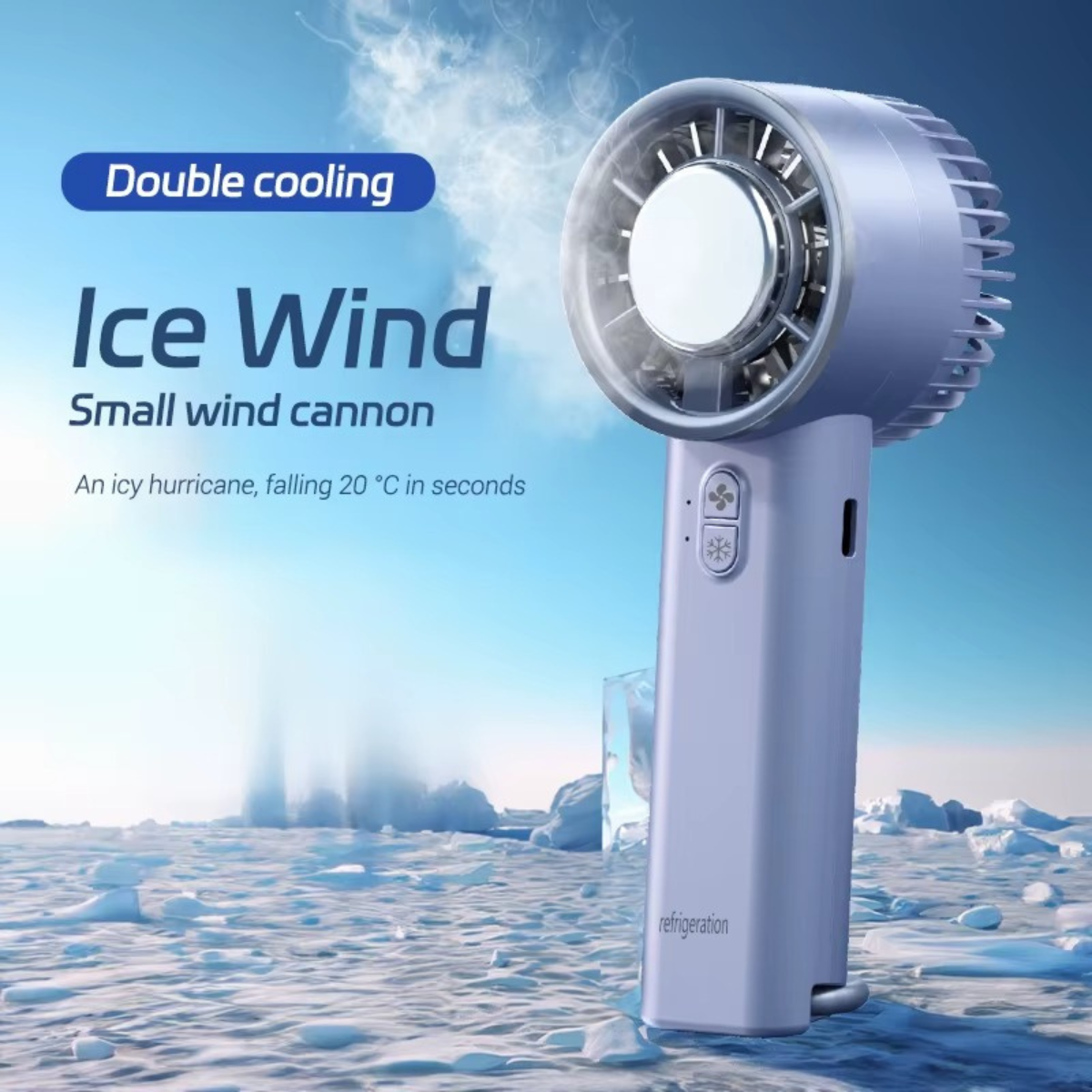 Mini Ventilador Portátil com Refrigeração a Gelo 10W 6cm - VTX0001/50