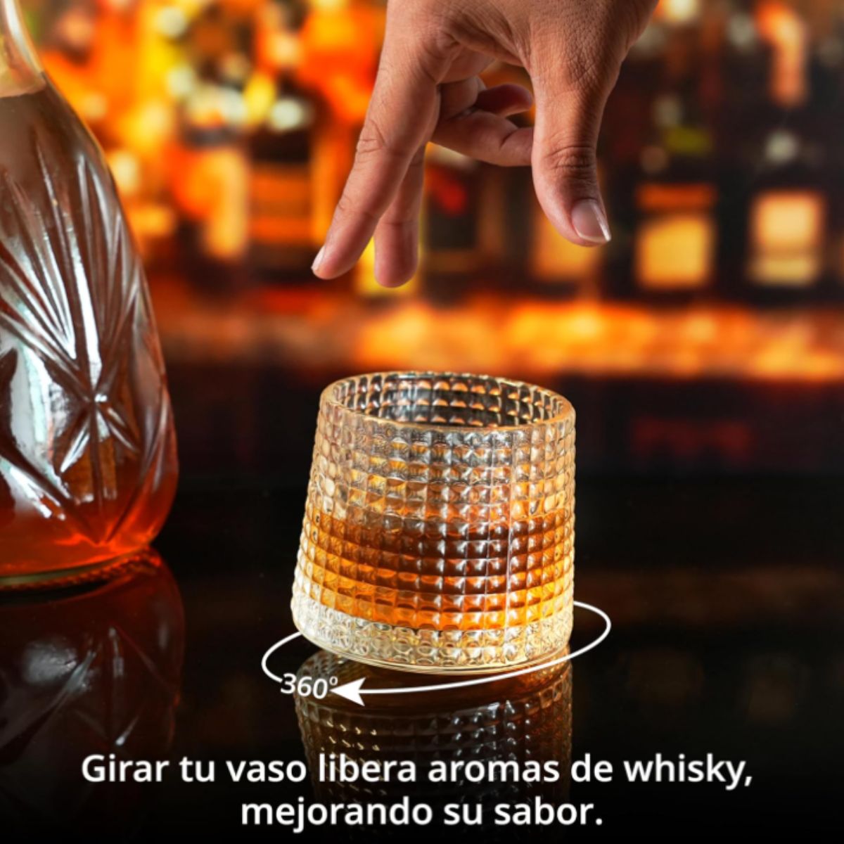 Copo de Whisky Giratório 170ml de Vidro com Base - HR-56