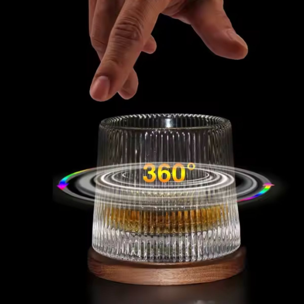 Copo de Whisky Giratório 170ml de Vidro com Base - HR-56