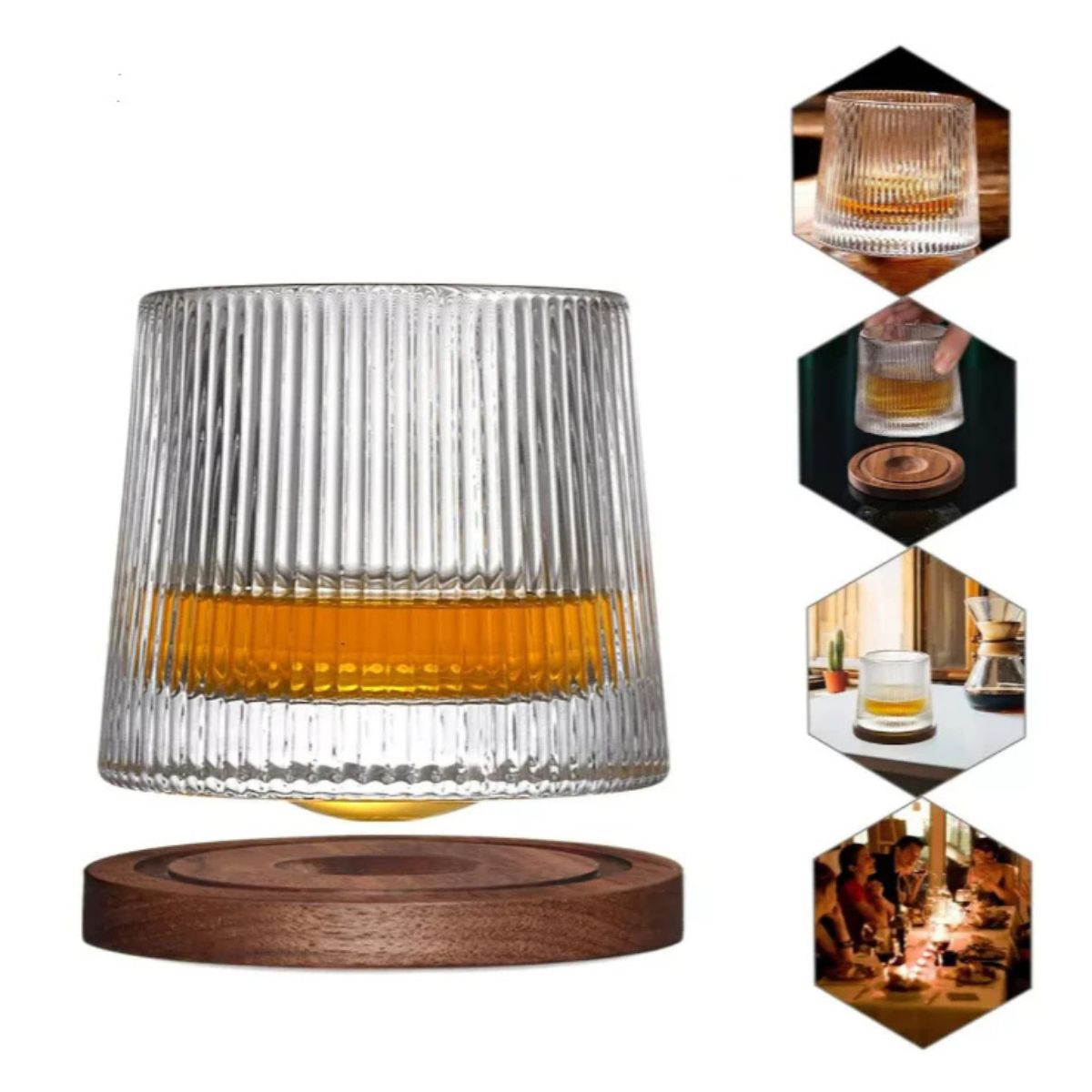 Copo de Whisky Giratório 170ml de Vidro com Base - HR-56